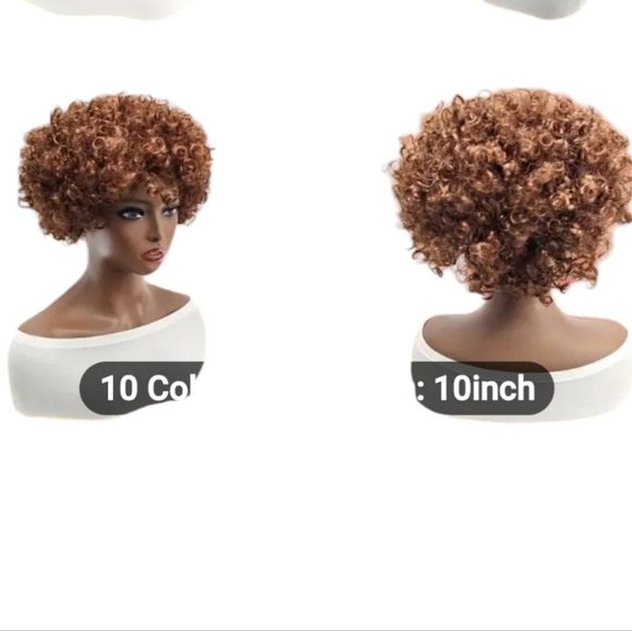 Fluffy Afro light brown NIB Unisex 10 in wig - Picture 4 of 5